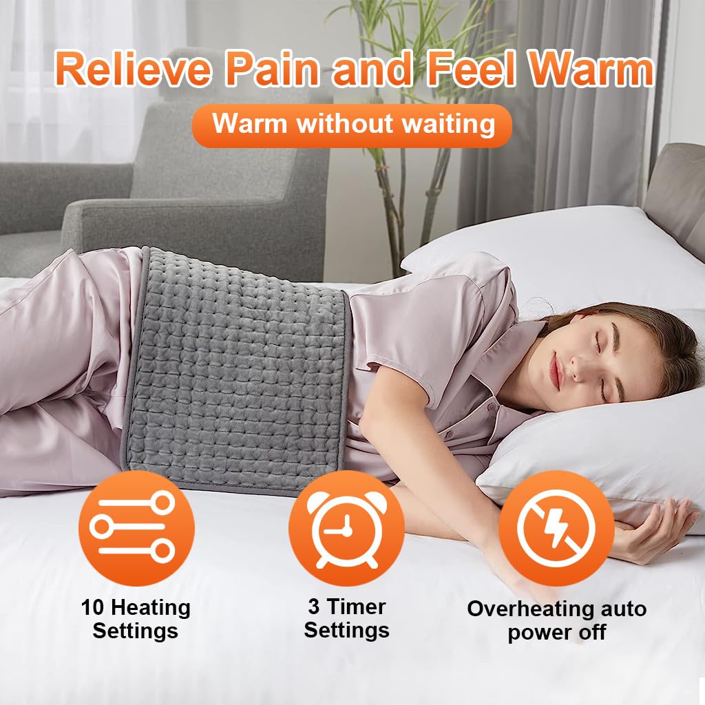 HANNEA Heating Pad for Back Pain Relief, 12 HANNEA Heating Pad for Back Pain Relief, 12